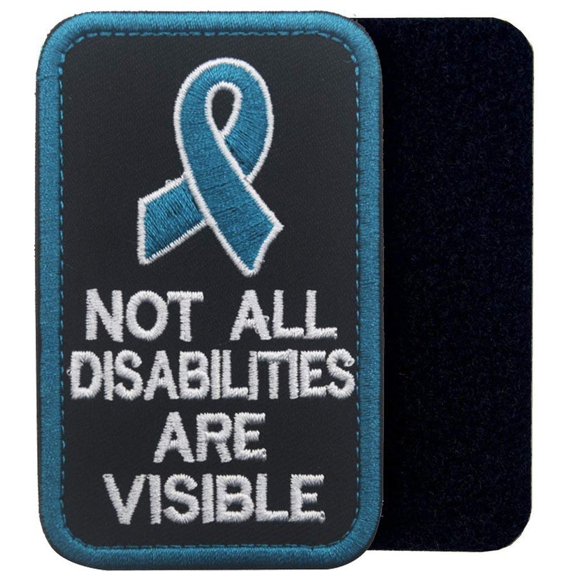 ODSP Service Dog PTSD Do Not Distract, Not All Disabilities are Visible Embroidered Fastener Hook and Loop Backing Patches for Vests/Harnesses - Image 3
